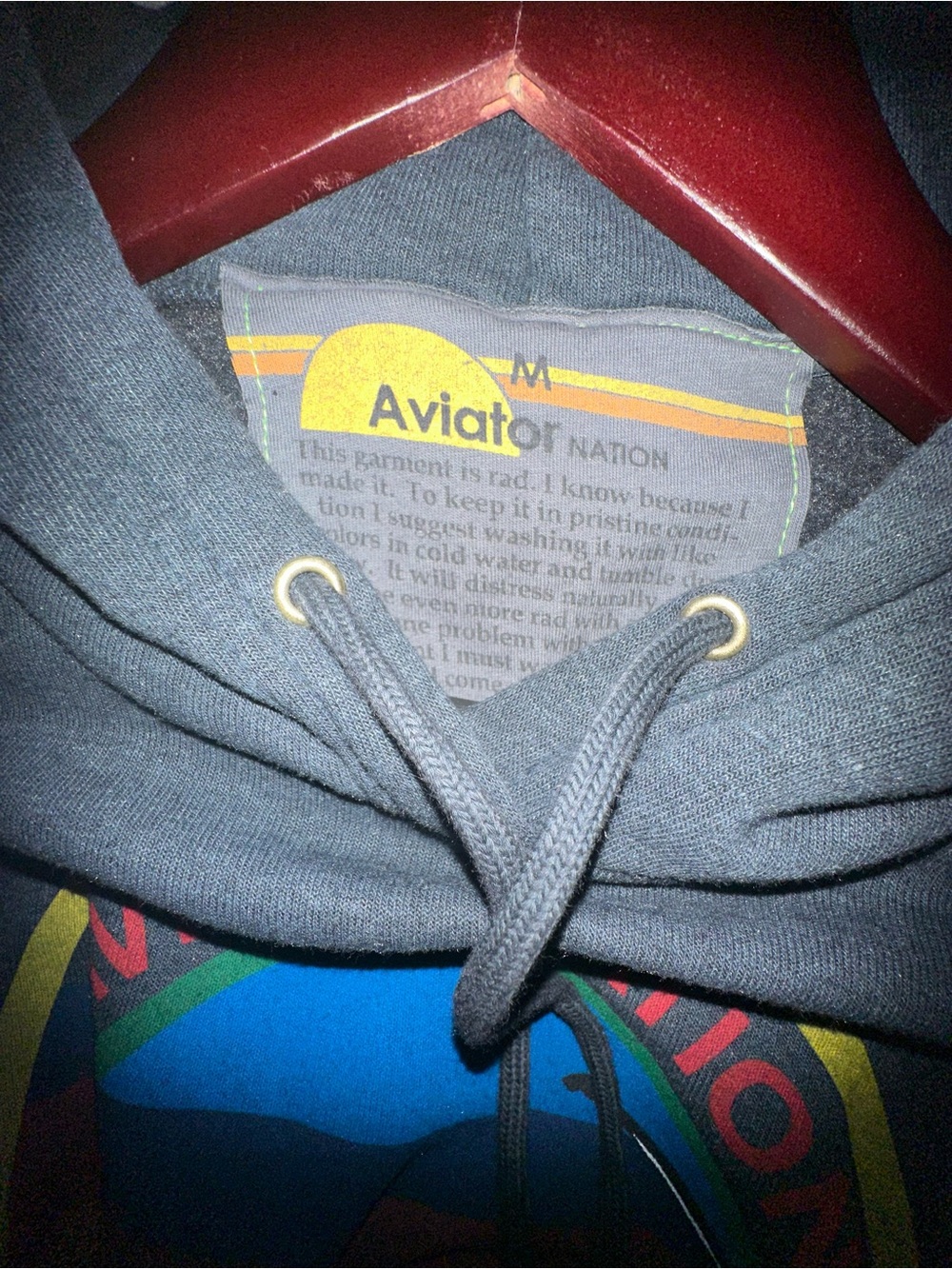 NEW Aviator Nation Charcoal Logo Hoodie size M - Picture 3 of 3